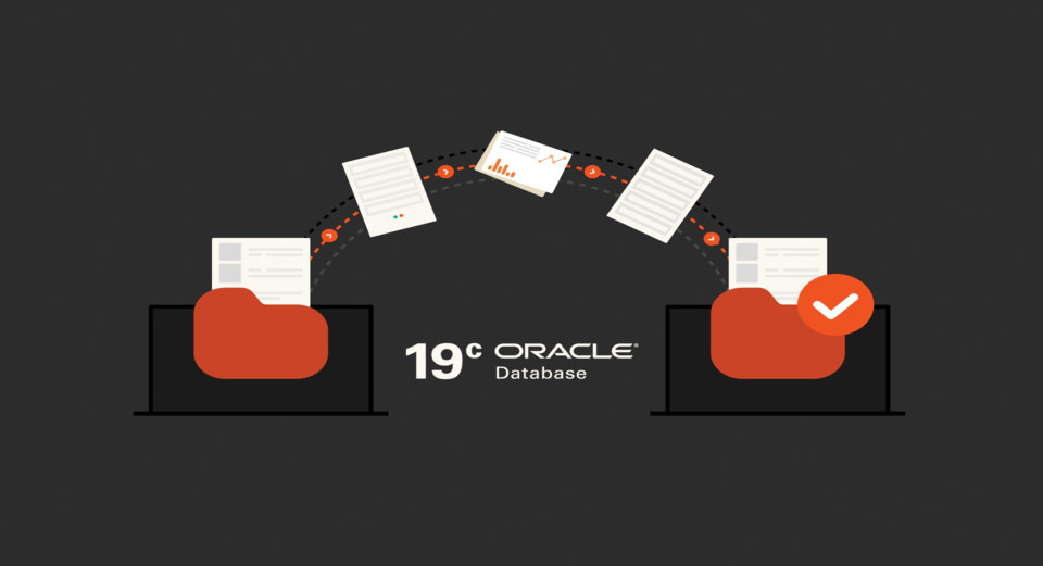 fim do suporte Oracle 19c horus solutions blog ícone do 19c e papéis sendo transferidos